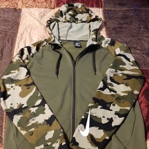 Nike Mens Hoodie Zipdown Camouflage Size Medium